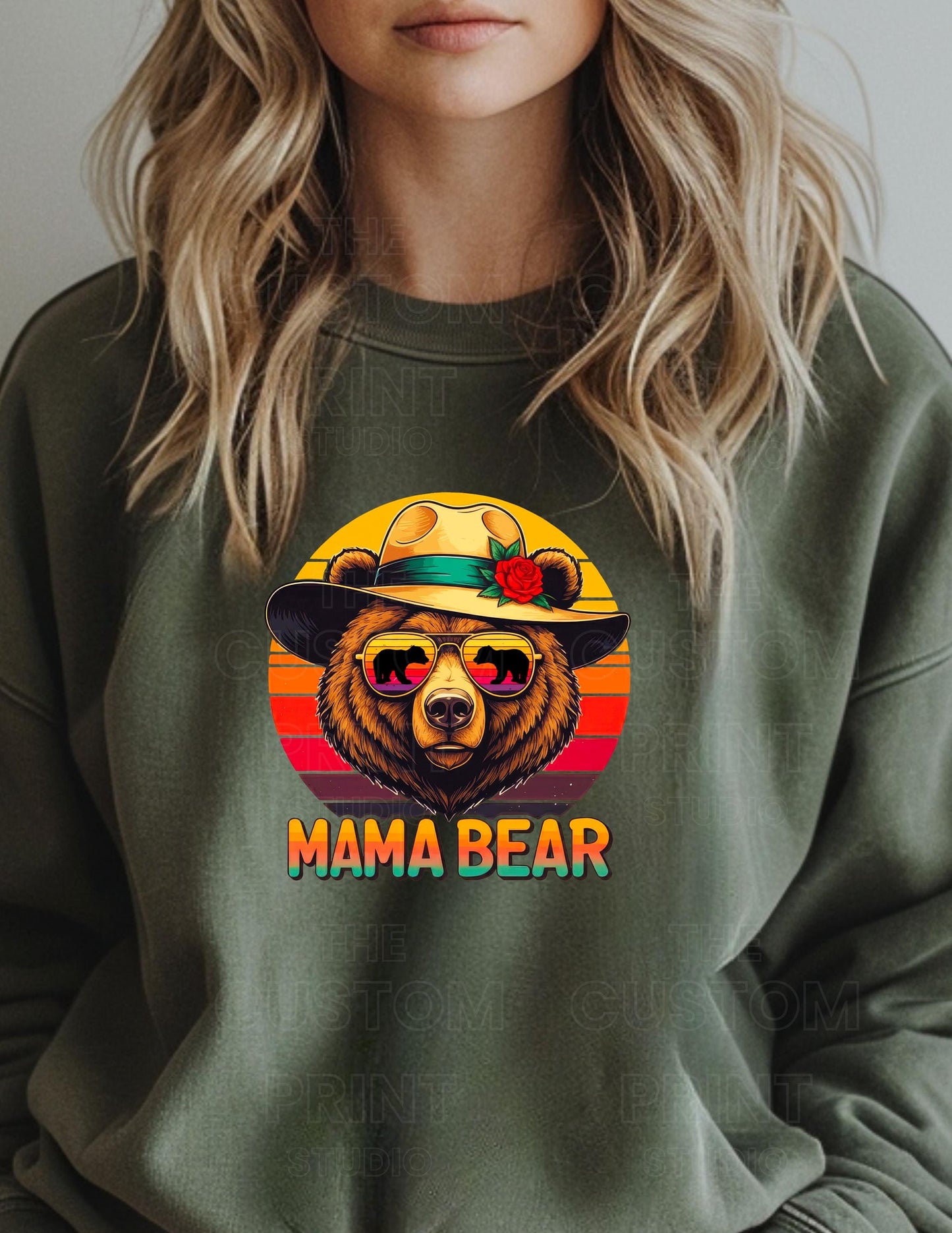 Retro Mama Bear Hoodie or Sweatshirt