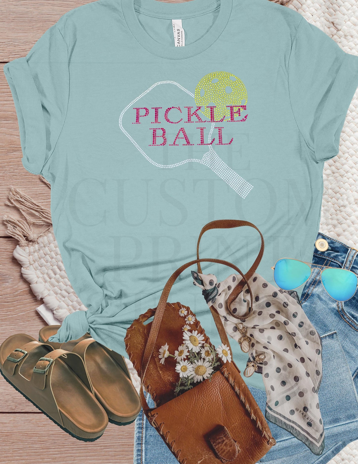 Rhinestone Pickleball Paddle Shirt