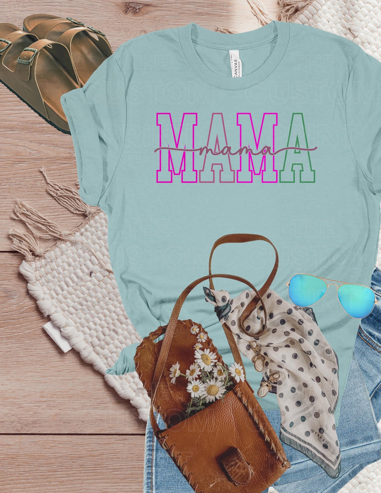 Custom Mama Shirt - Personalized Sleeve