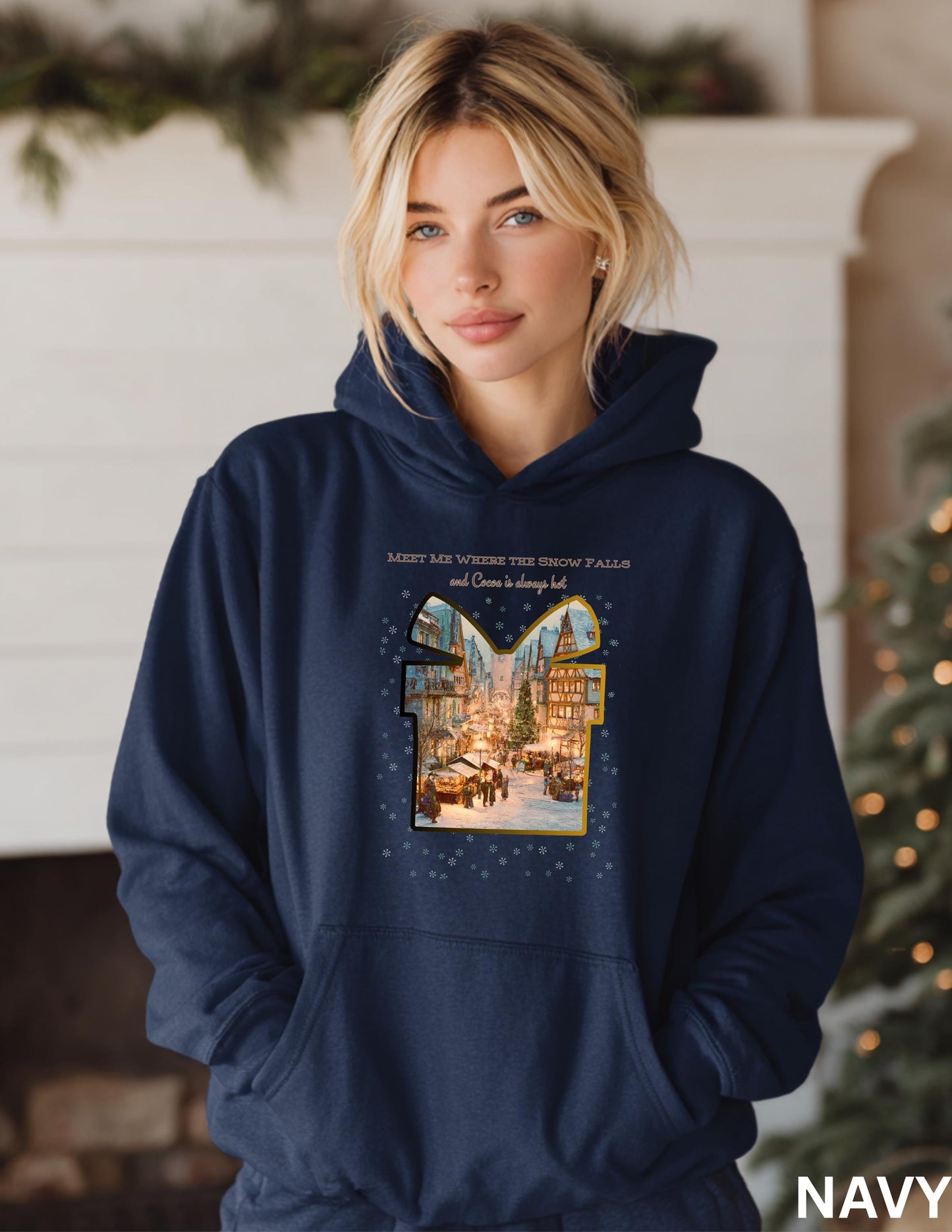 Christmas Hoodie Sweatshirt – Cozy Winter Hoodie With German Village Market Design