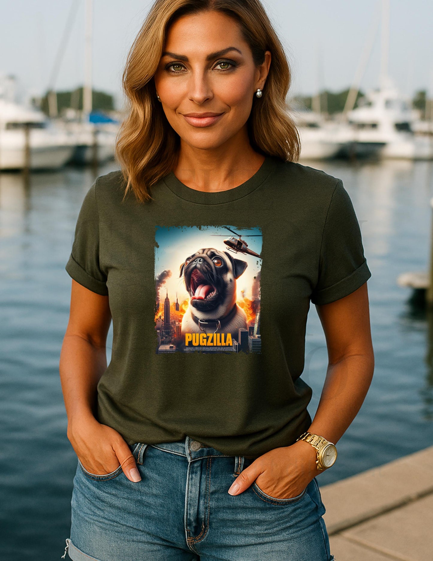 Funny Dog T-Shirt – Pugzilla Parody Tee | Retro 90s Style Dog Lover Shirt
