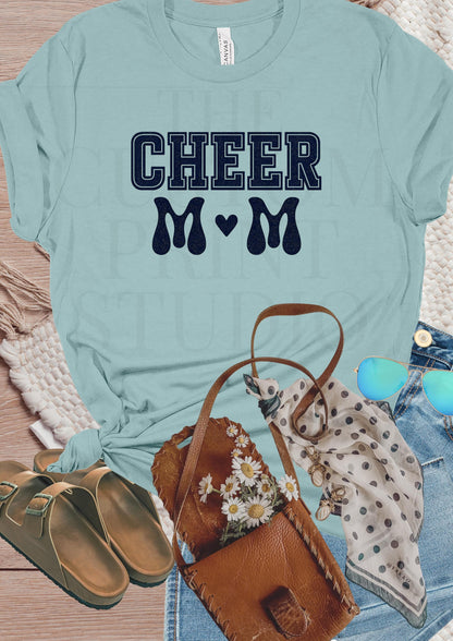 Cheer Mom Glitter T-Shirt - Sparkly Cheer Tee | Bling Game Day Shirt