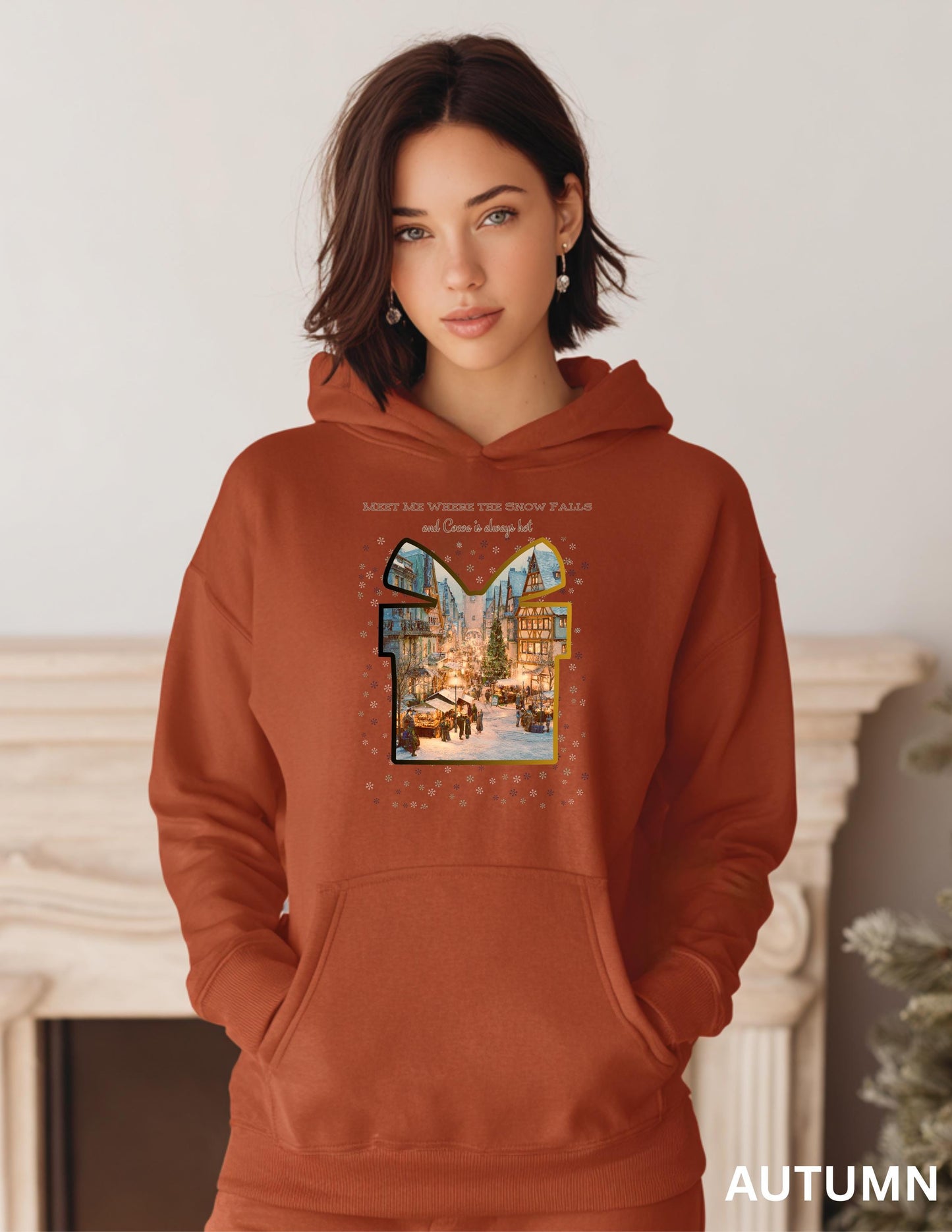 Christmas Hoodie Sweatshirt – Cozy Winter Hoodie With German Village Market Design