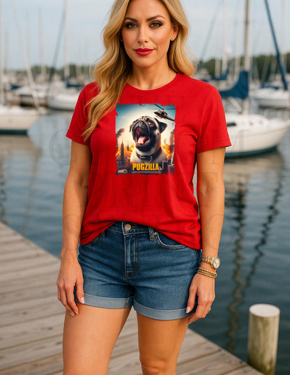 Funny Dog T-Shirt – Pugzilla Parody Tee | Retro 90s Style Dog Lover Shirt