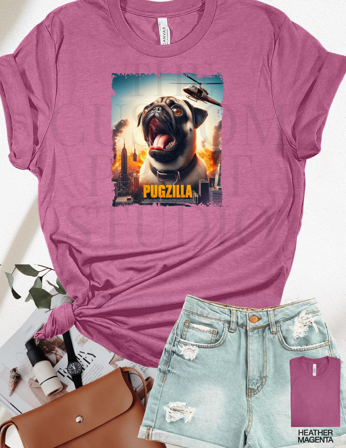 Funny Dog T-Shirt – Pugzilla Parody Tee | Retro 90s Style Dog Lover Shirt