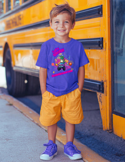 Crush Kindergarten Shirt – Custom Grade Youth T-Shirt | Cute Dino Monster Truck Tee