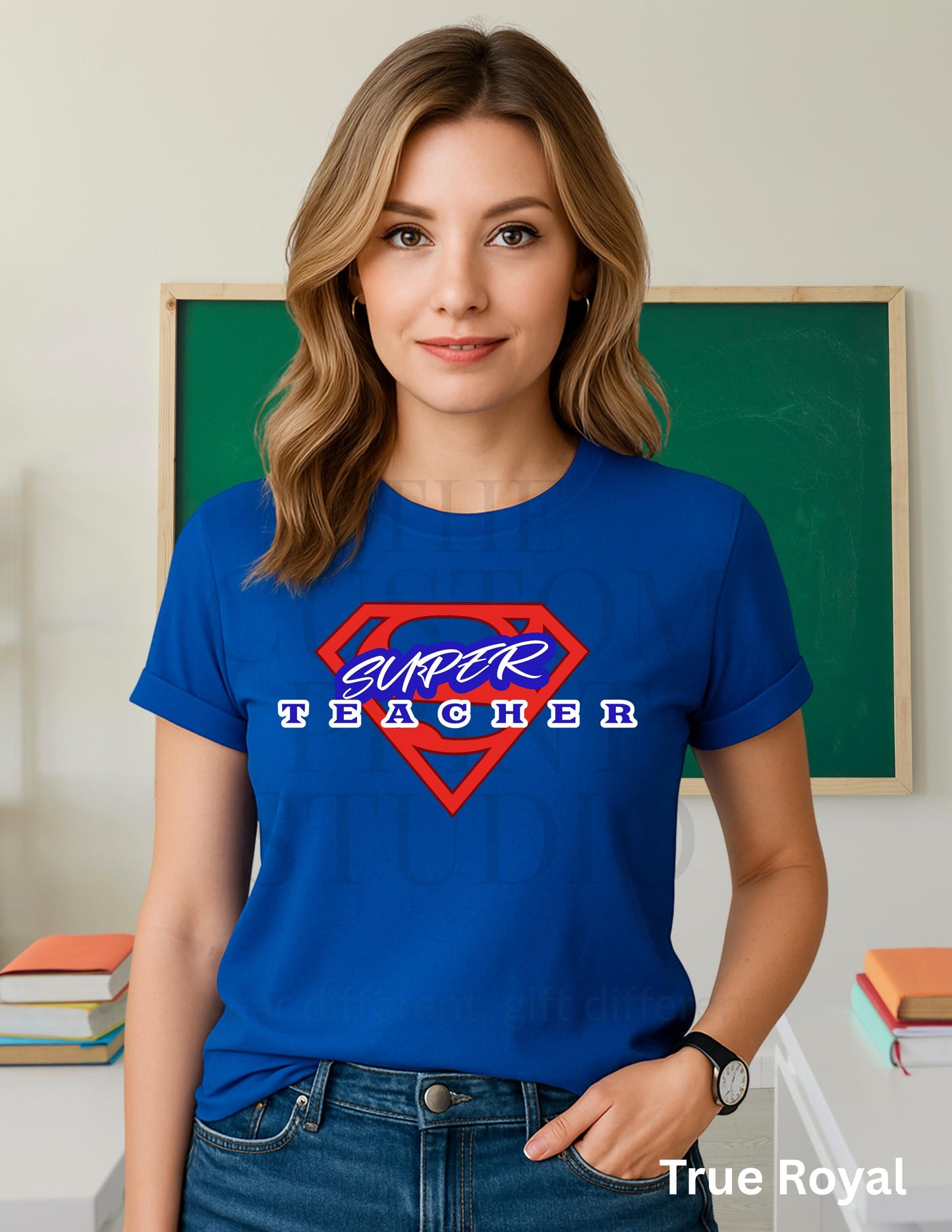 Super Teacher Tee - Hero Shield Design | Premium Bella Canvas Cotton Shirt
