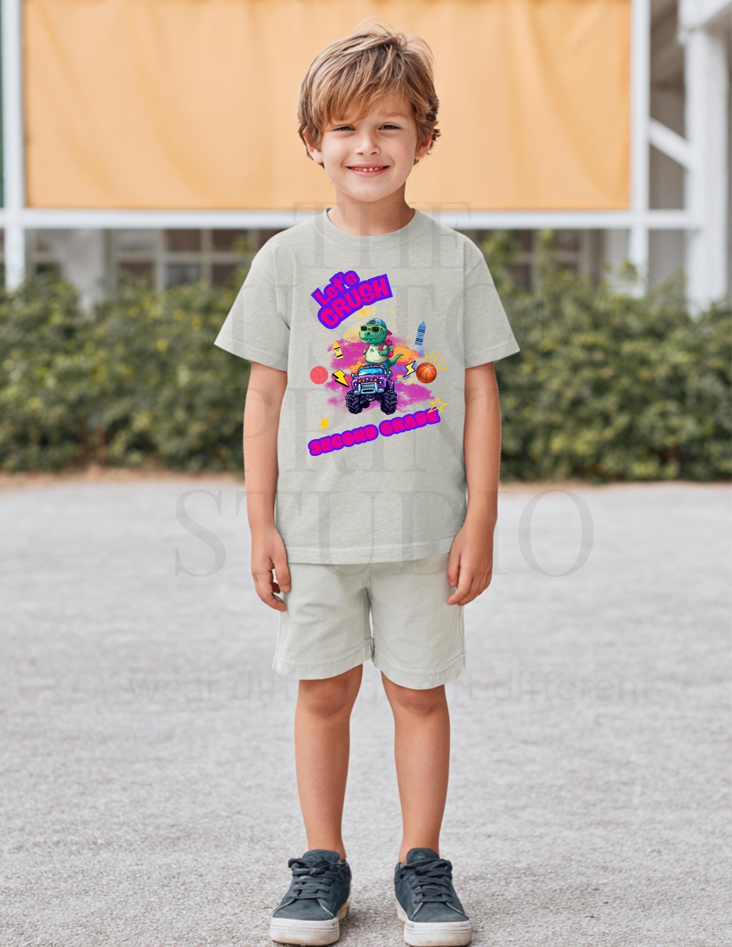 Crush Second Grade Shirt – Custom Grade T-Shirt | Youth Dinosaur Tee, Soft Cotton