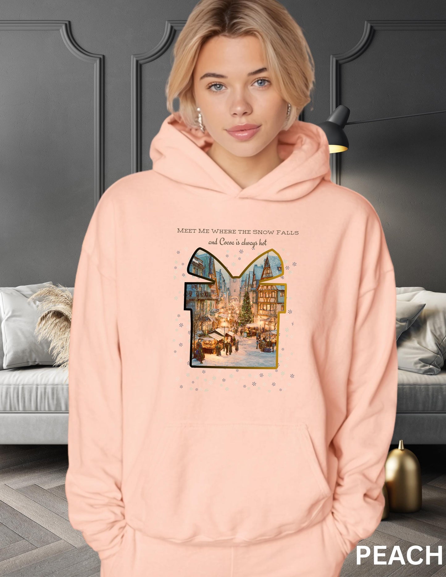 Christmas Hoodie Sweatshirt – Cozy Winter Hoodie With German Village Market Design