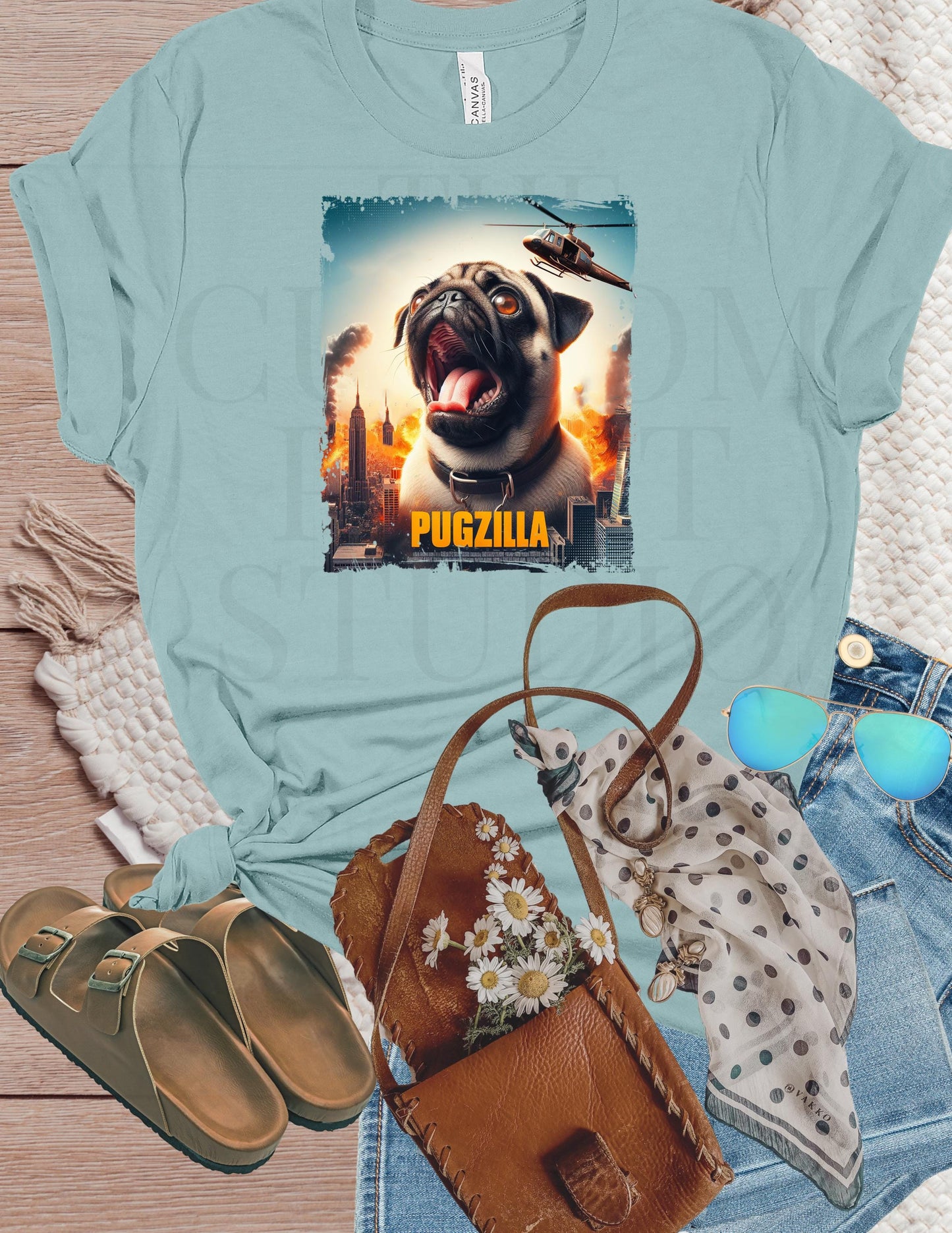 Funny Dog T-Shirt – Pugzilla Parody Tee | Retro 90s Style Dog Lover Shirt