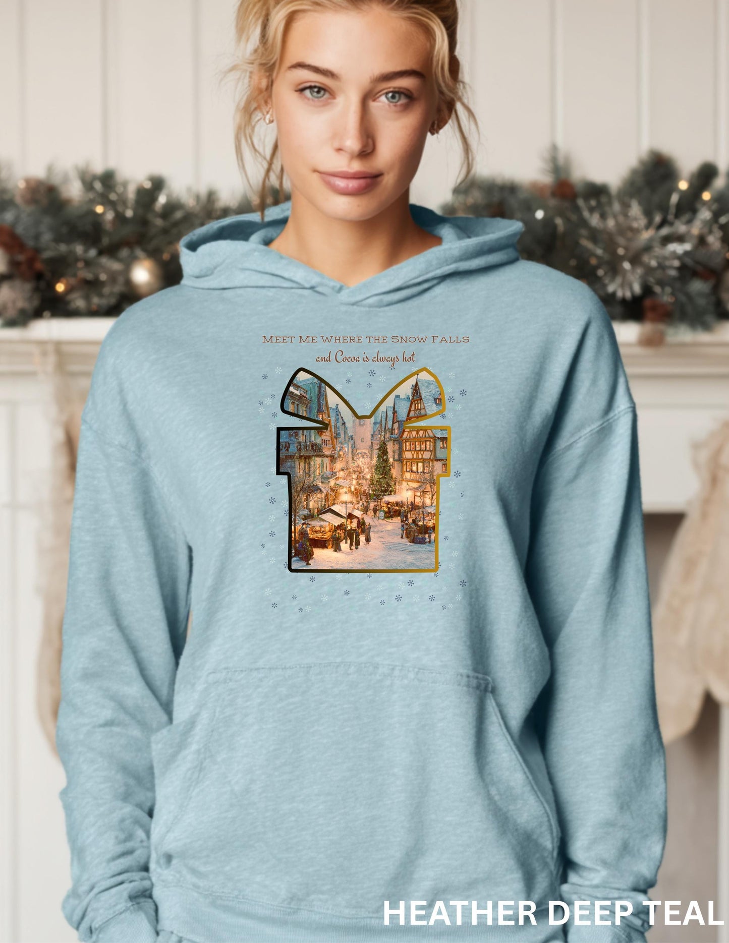 Christmas Hoodie Sweatshirt – Cozy Winter Hoodie With German Village Market Design
