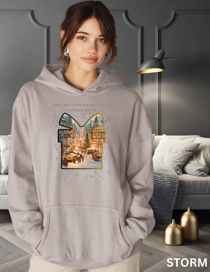 Christmas Hoodie Sweatshirt – Cozy Winter Hoodie With German Village Market Design