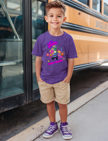 First Grade Dinosaur Tee - Youth Monster Truck Shirt | Soft Cotton Kids Tee