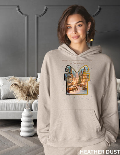 Christmas Hoodie Sweatshirt – Cozy Winter Hoodie With German Village Market Design