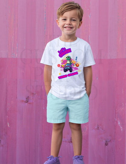 3rd Grade Shirt - Cute Dino Monster Truck Tee | Customizable Back to School Youth