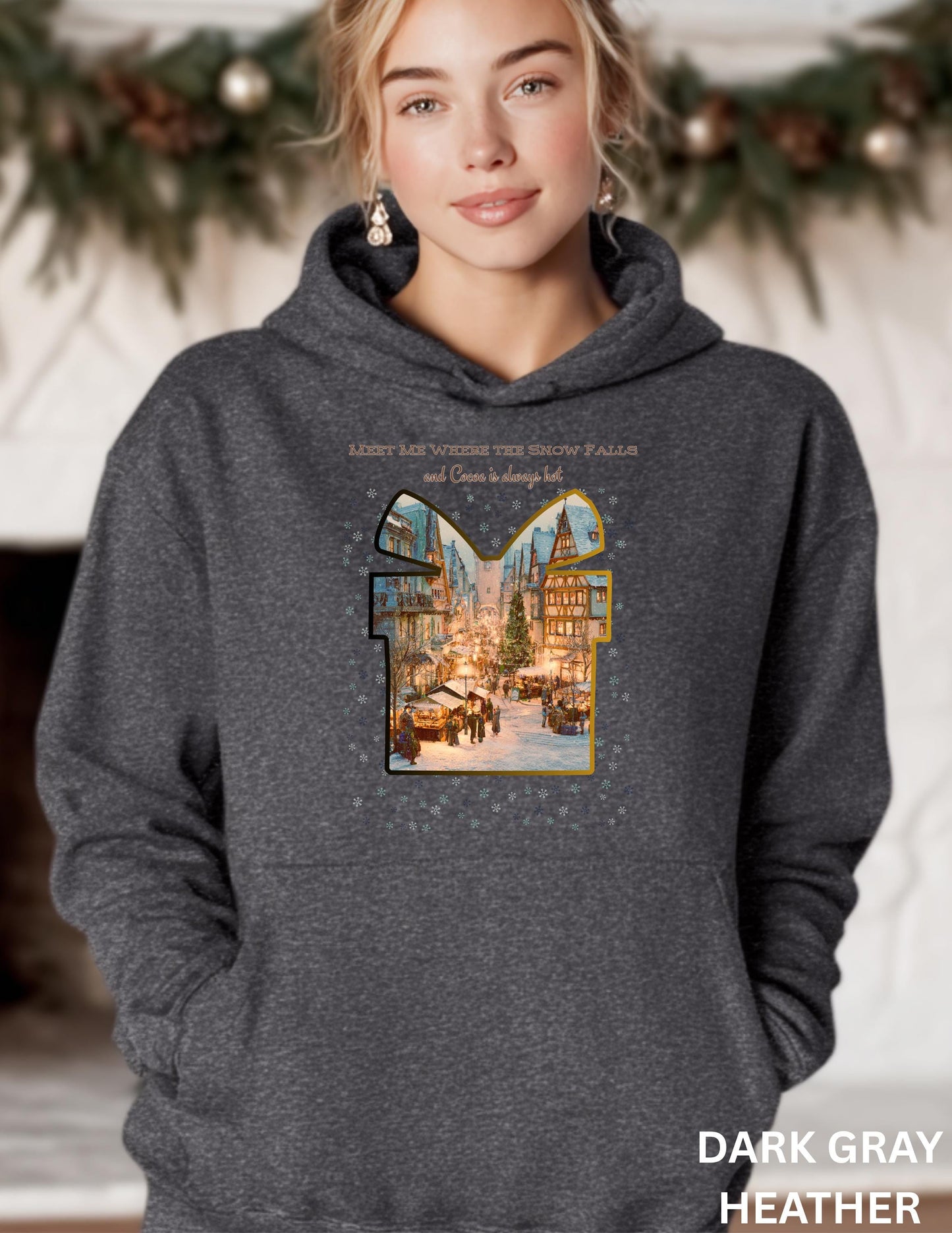 Christmas Hoodie Sweatshirt – Cozy Winter Hoodie With German Village Market Design