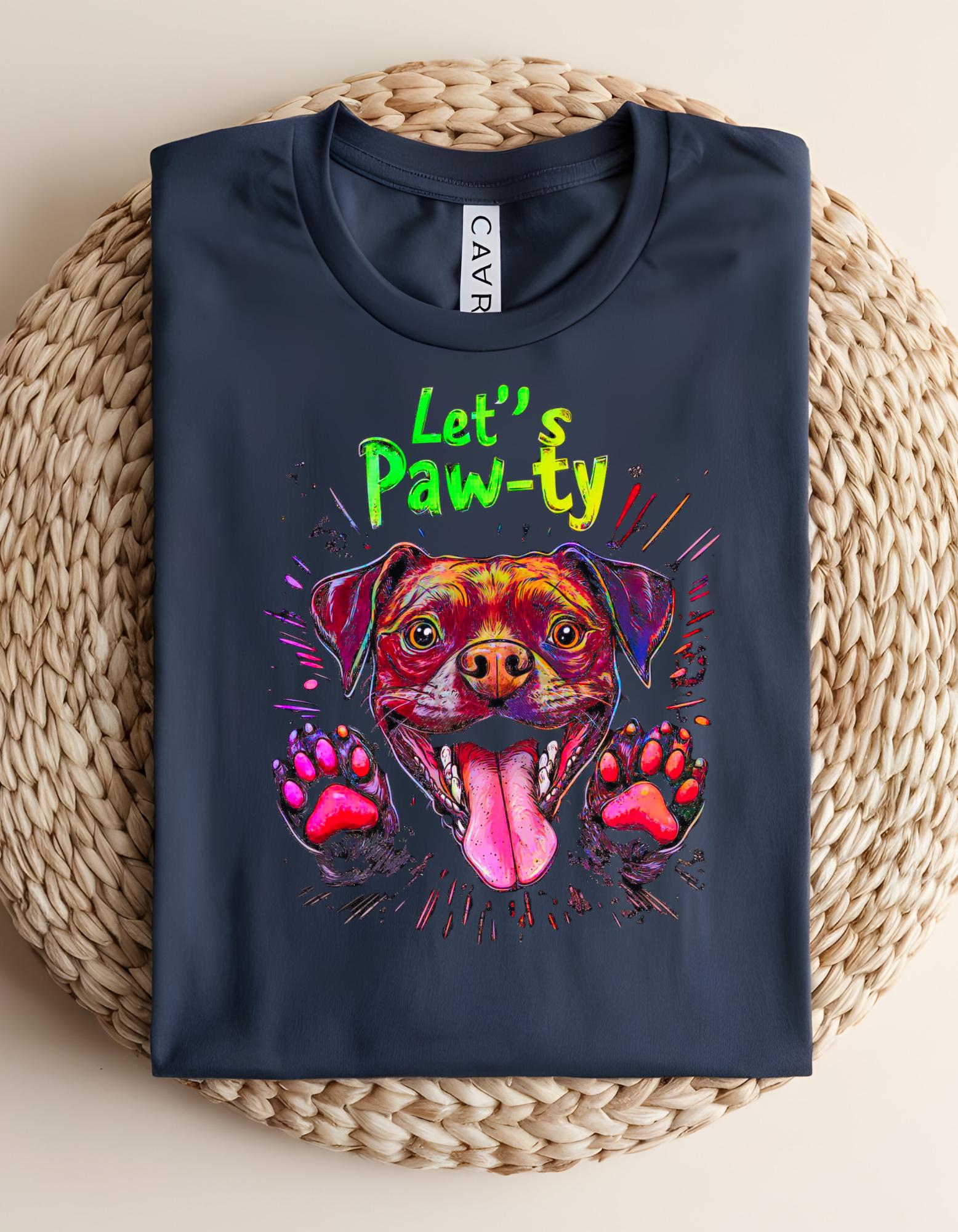 Retro Dog T-Shirt: Neon Pastel Paw-ty Graphic Tee for Dog Lovers