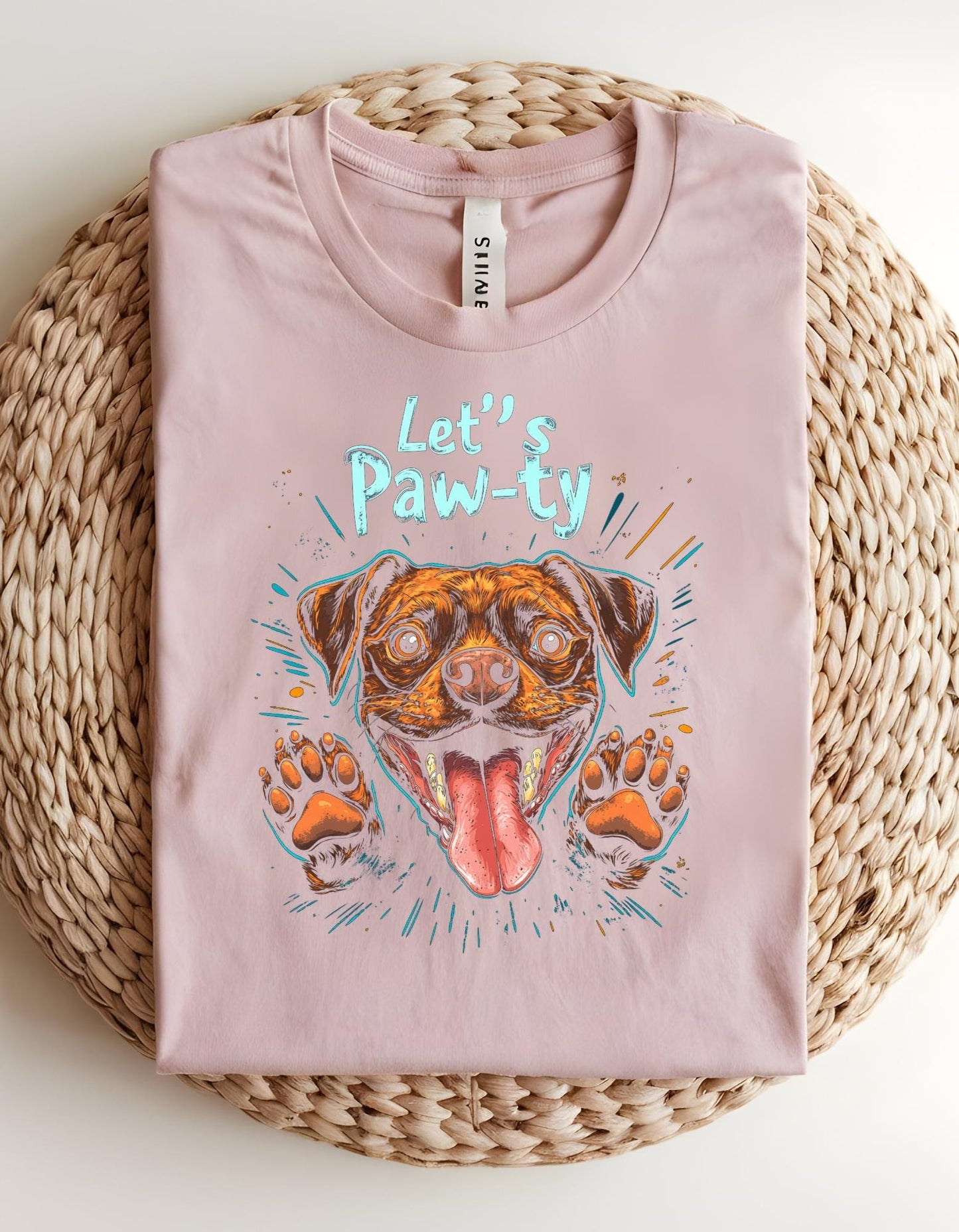 Retro Dog T-Shirt: Neon Pastel Paw-ty Graphic Tee for Dog Lovers