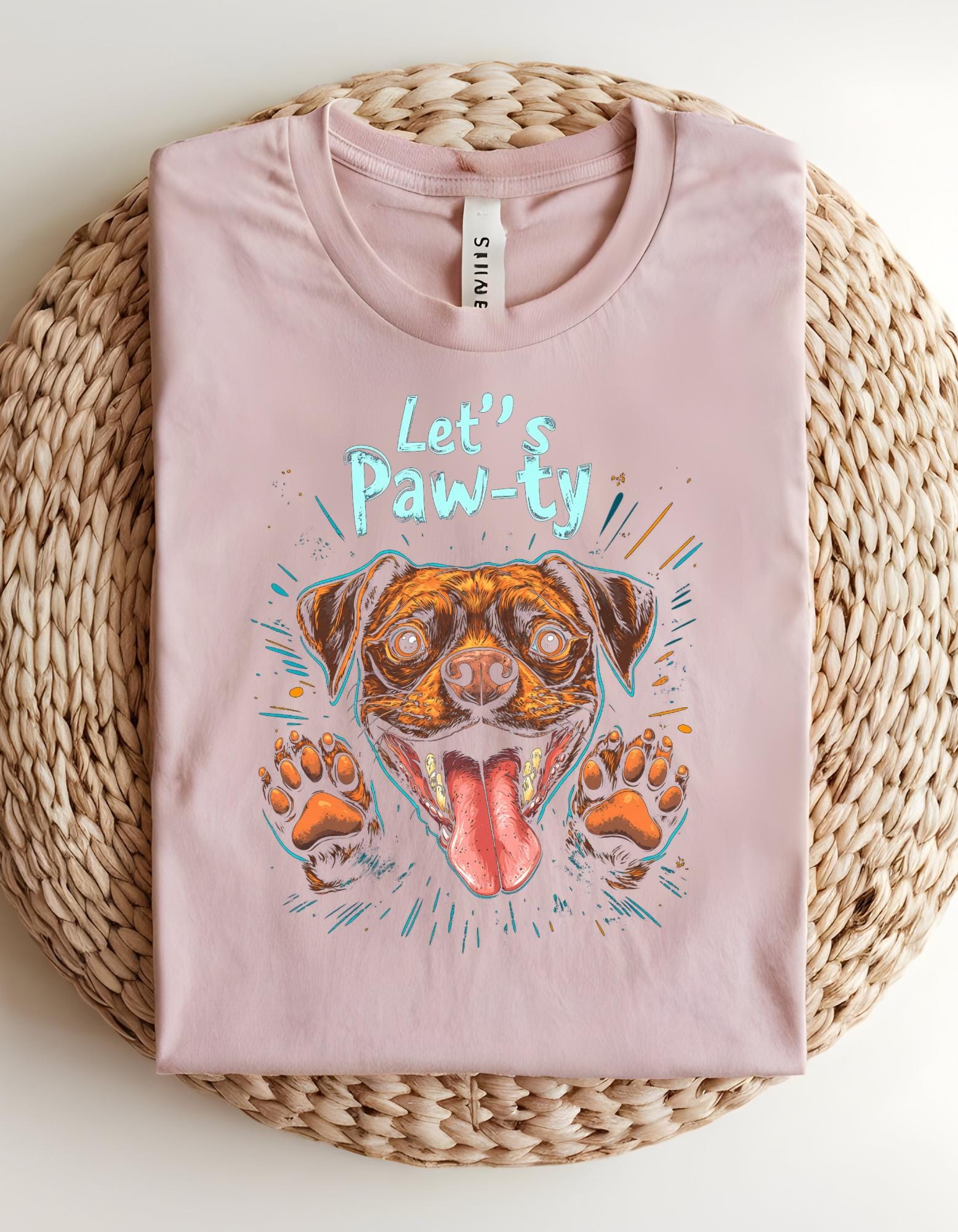 Retro Dog T-Shirt: Neon Pastel Paw-ty Graphic Tee for Dog Lovers
