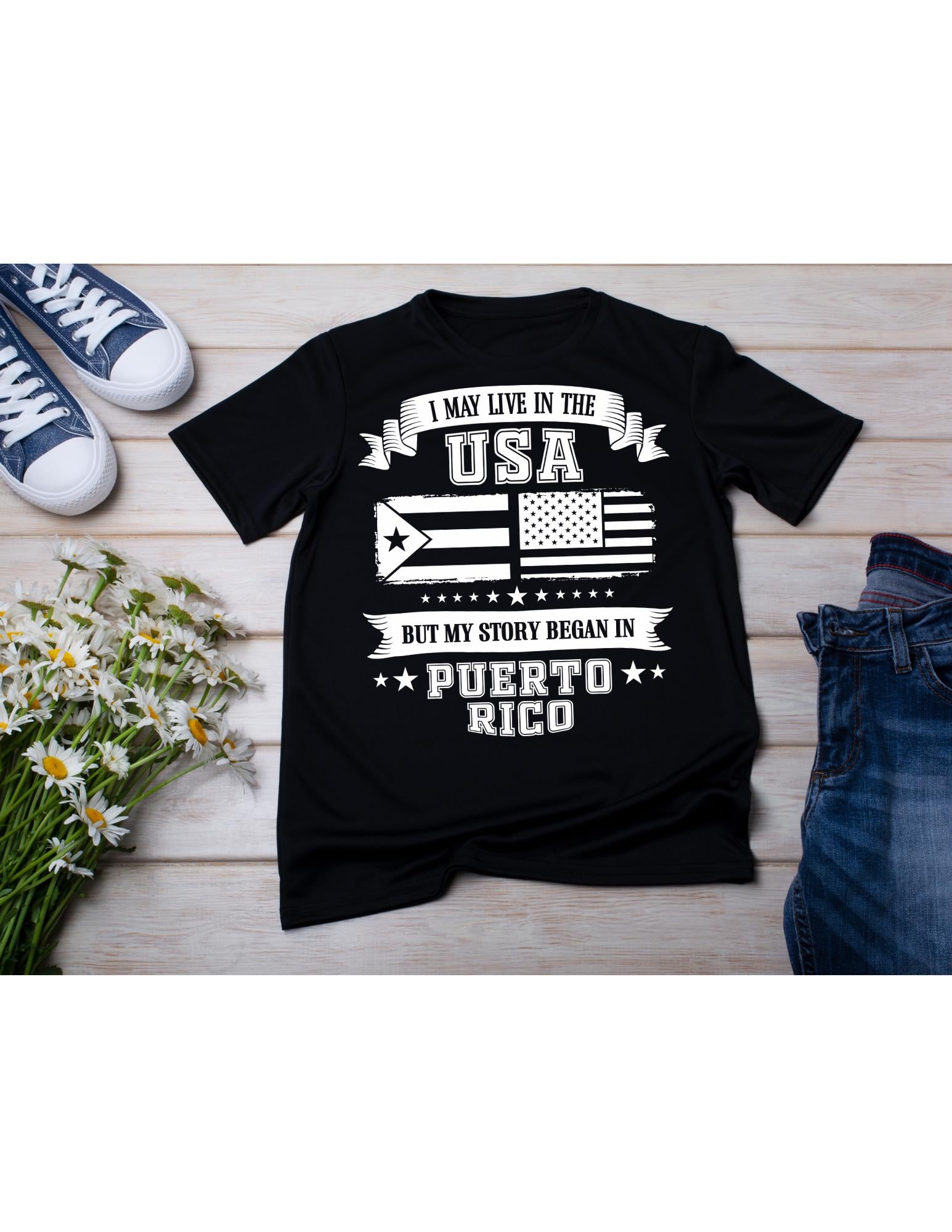Puerto Rican Pride T-Shirt: Boricua Flag, USA Heritage, Bella Canvas Comfort