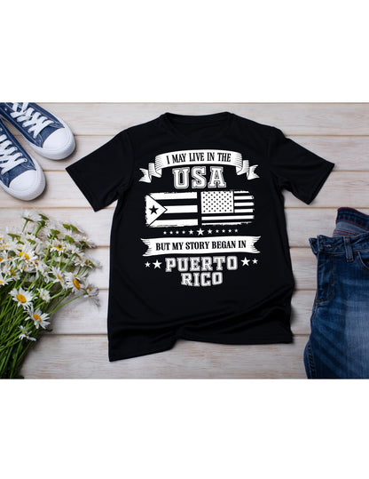 Puerto Rican Pride T-Shirt: Boricua Flag, USA Heritage, Bella Canvas Comfort