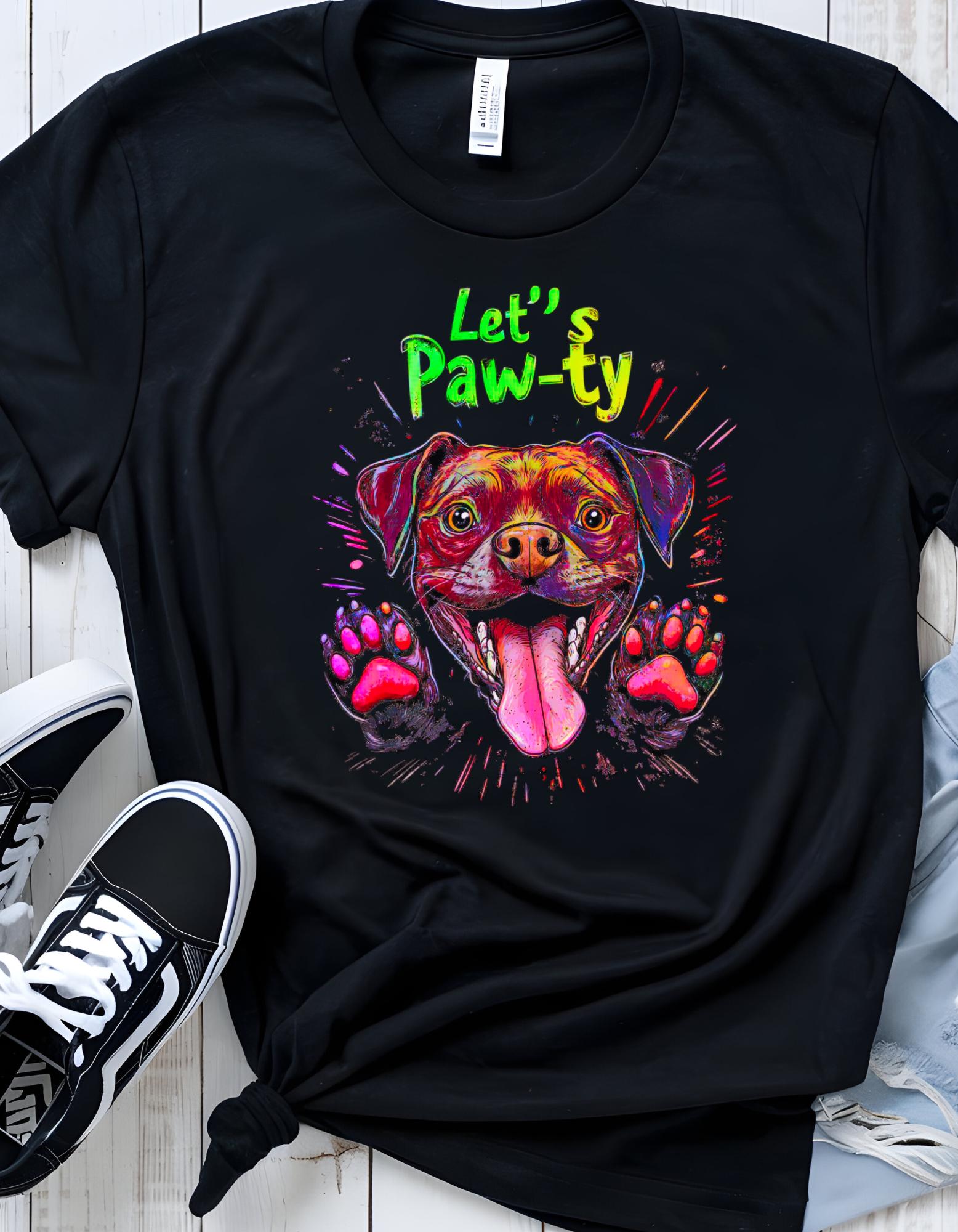 Retro Dog T-Shirt: Neon Pastel Paw-ty Graphic Tee for Dog Lovers