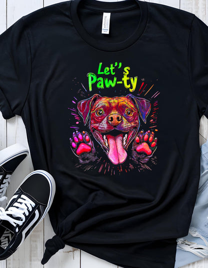 Retro Dog T-Shirt: Neon Pastel Paw-ty Graphic Tee for Dog Lovers