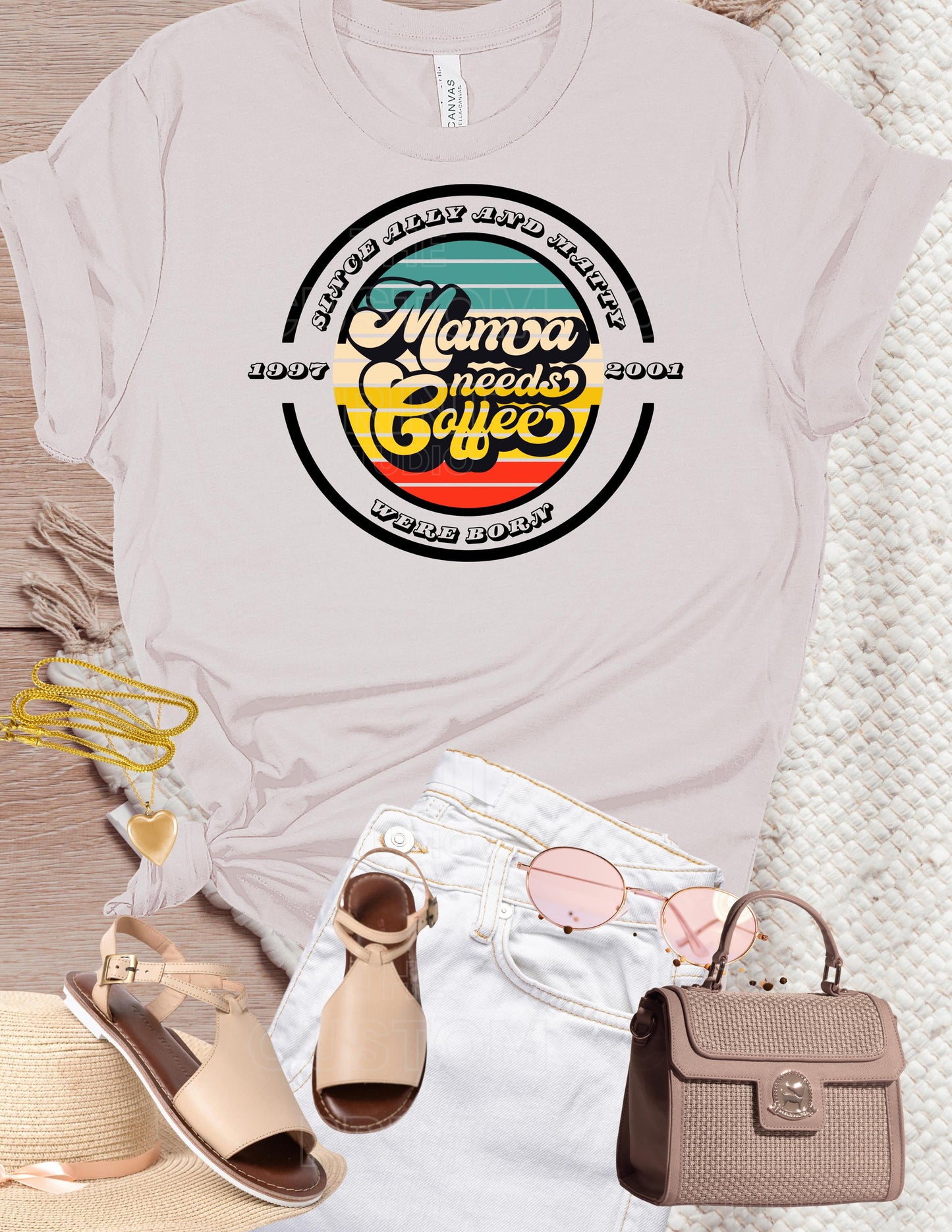 Mama Needs Coffee T-Shirt: Retro Personalized Mom TeeValentines Day Gift