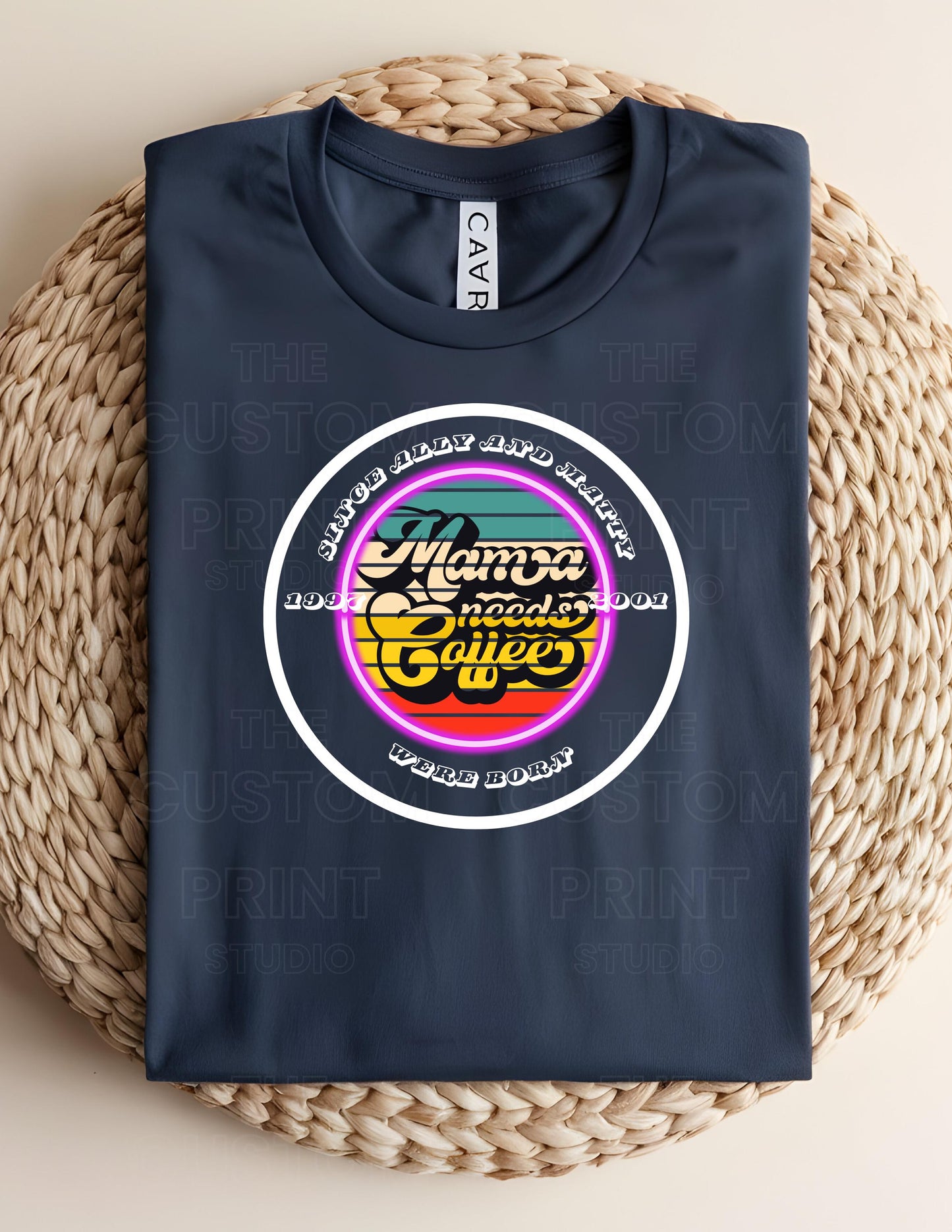 Mama Needs Coffee T-Shirt: Retro Personalized Mom TeeValentines Day Gift