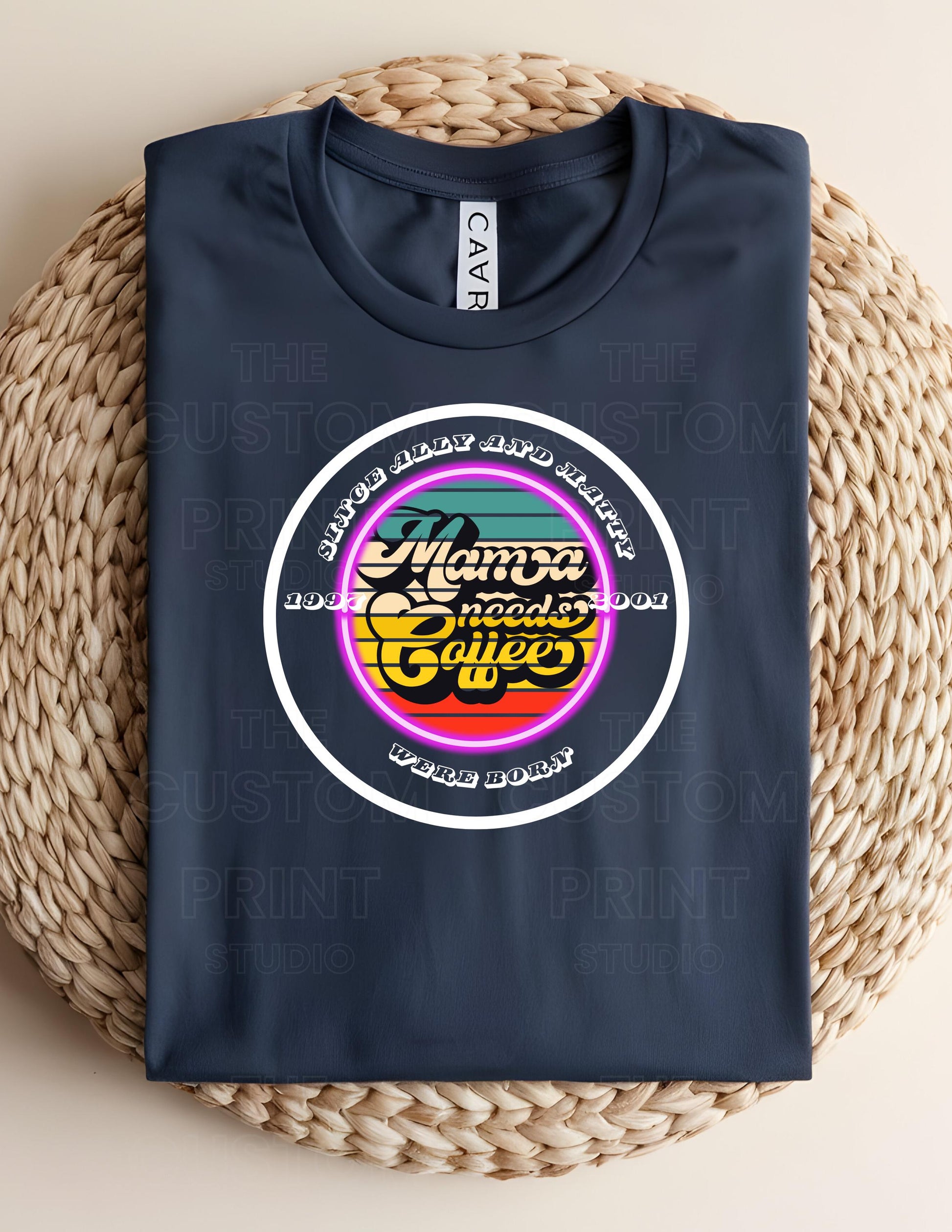 Mama Needs Coffee T-Shirt: Retro Personalized Mom TeeValentines Day Gift