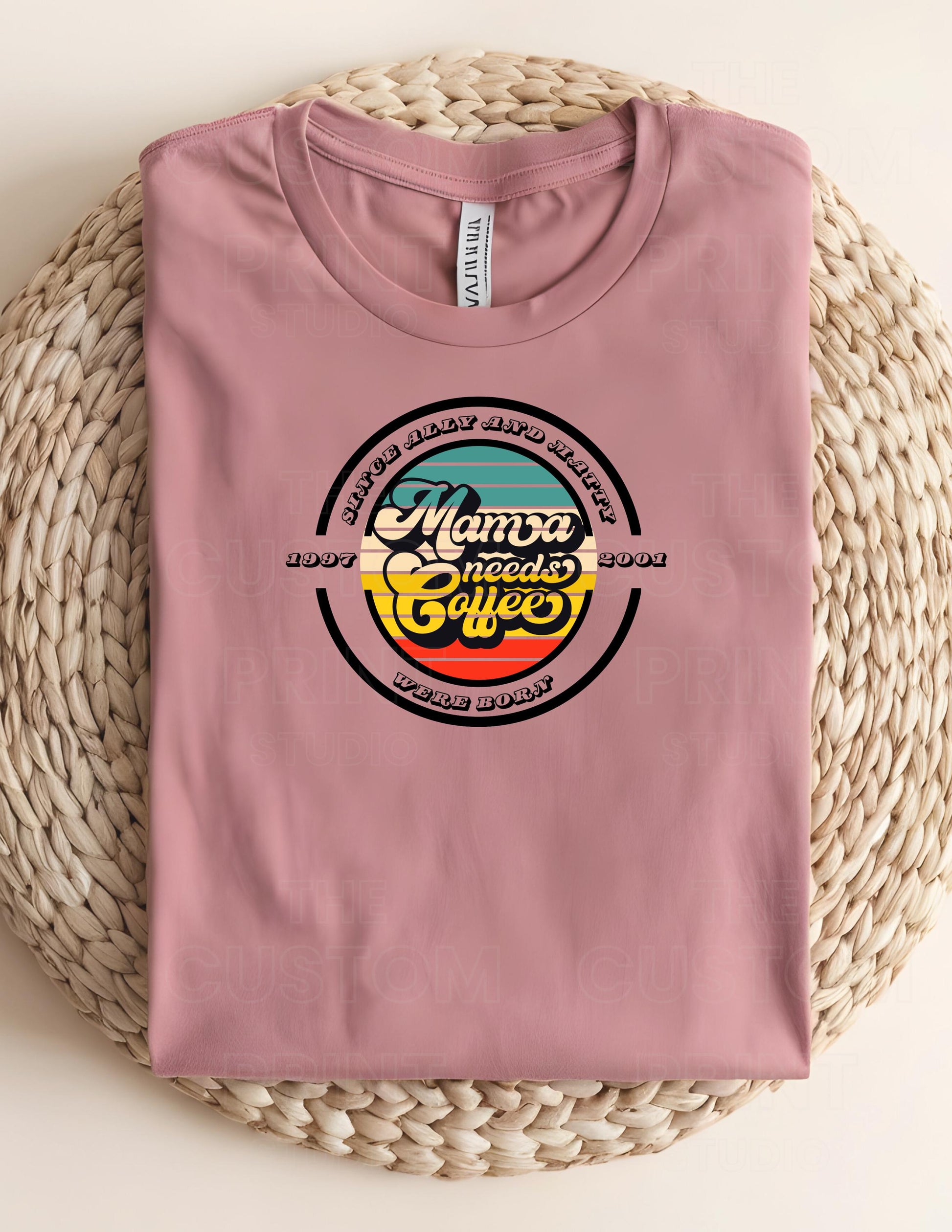 Mama Needs Coffee T-Shirt: Retro Personalized Mom TeeValentines Day Gift