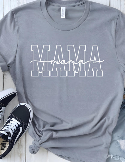 Custom Mama T-Shirt: Personalized Mom Shirt with Kid Name Sleeve Valentines Day Gift