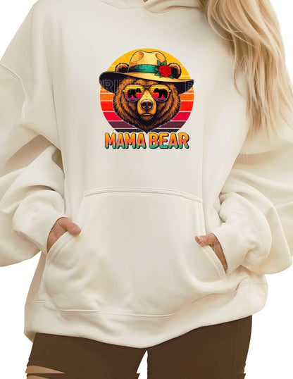 Retro Mama Bear Hoodie, Personalized Kids Names, Mother's Day Gift