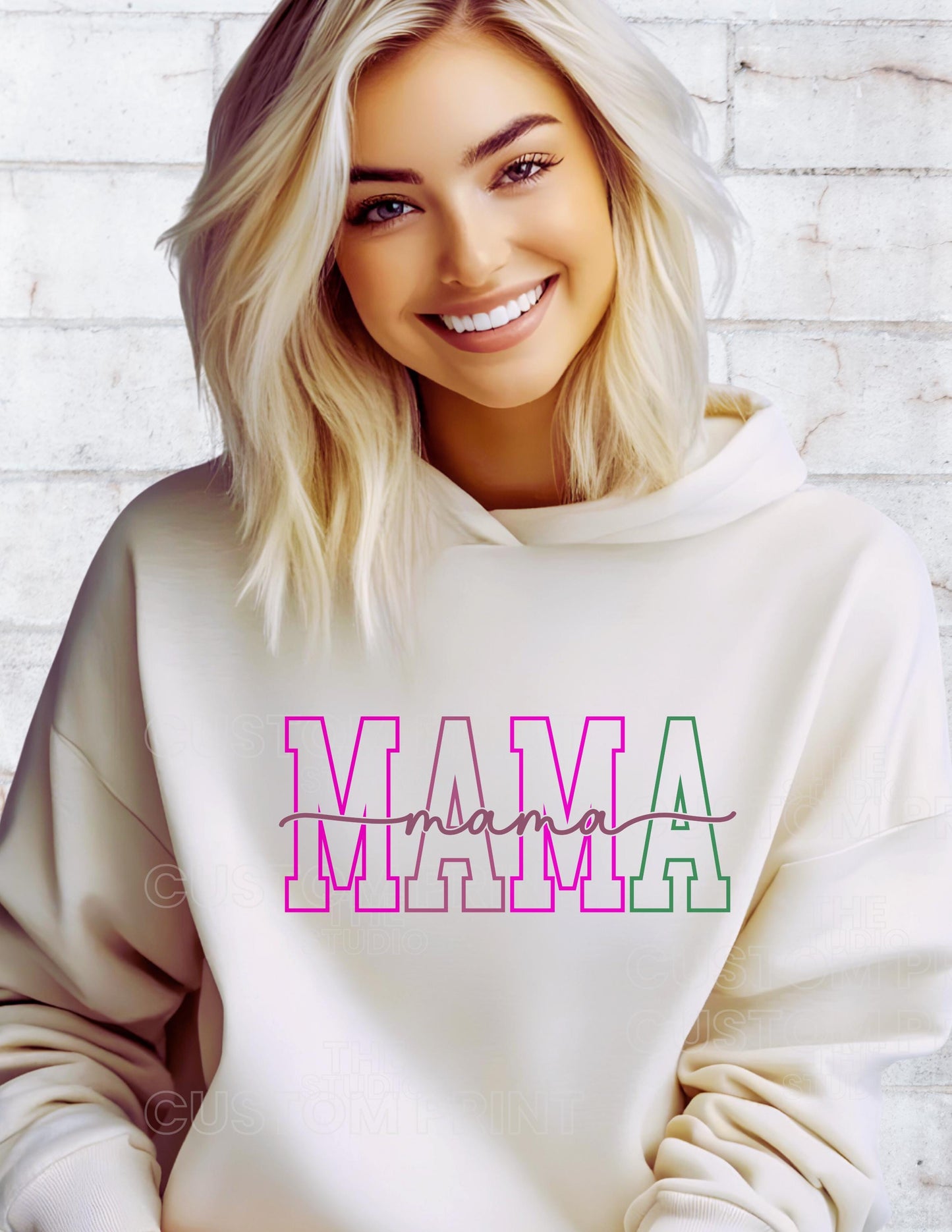 Custom Mama Hoodie: Personalized Kid Name Sleeve, New Mom Gift, Valentines Day Gift