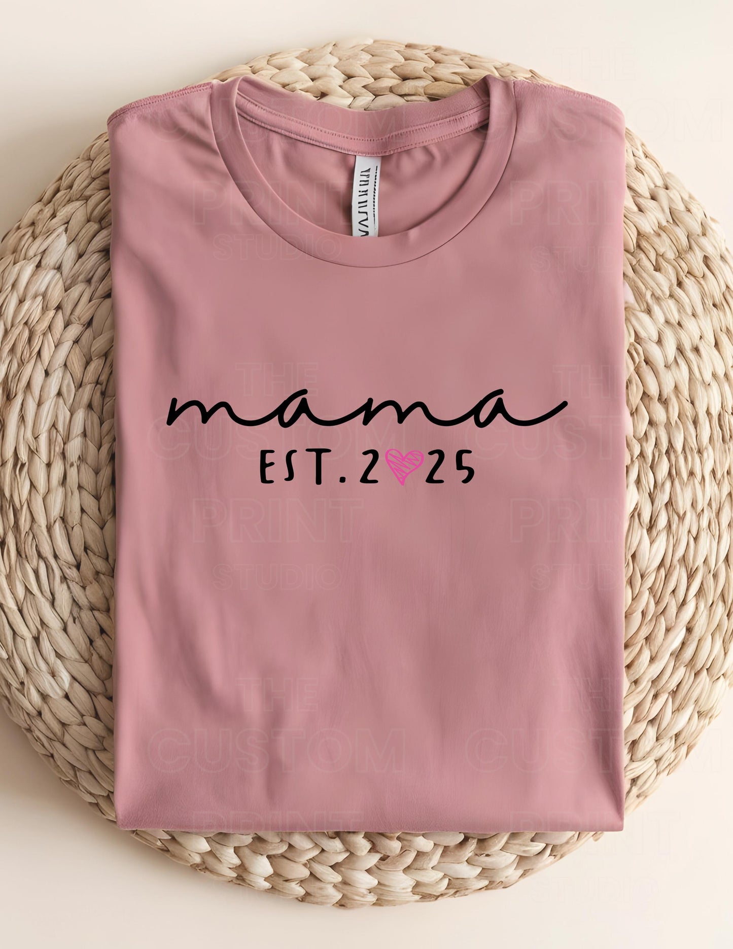 Custom Mama T-Shirt: Personalized Kid Name Sleeve, New Mom Gift Mother's Day Gift