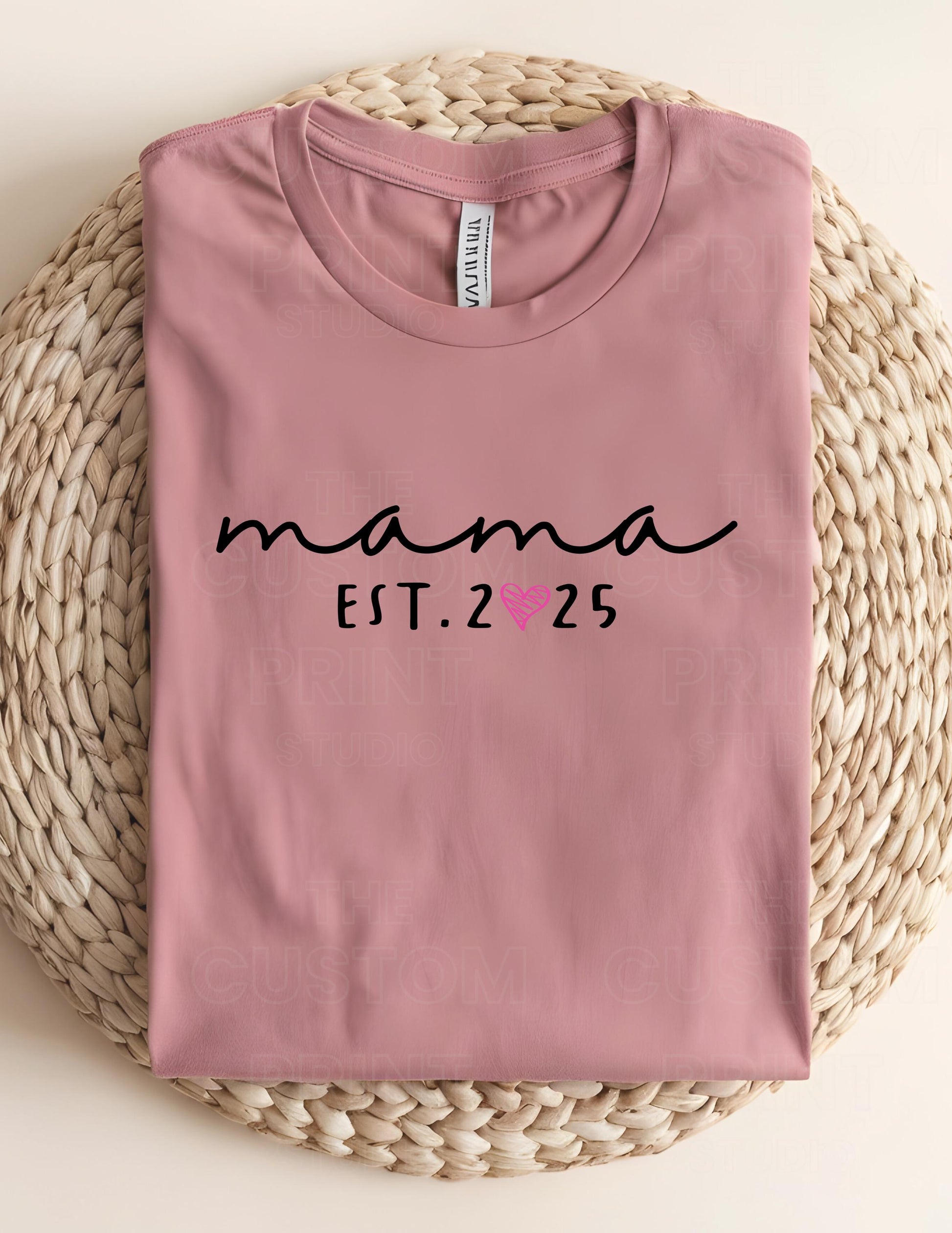 Custom Mama T-Shirt: Personalized Kid Name Sleeve, New Mom Gift Mother's Day Gift
