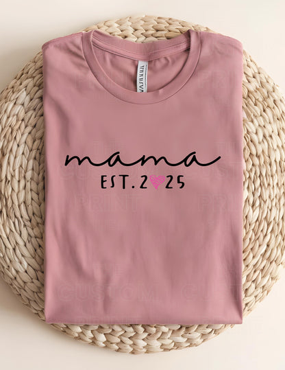 Custom Mama T-Shirt: Personalized Kid Name Sleeve, New Mom Gift Mother's Day Gift