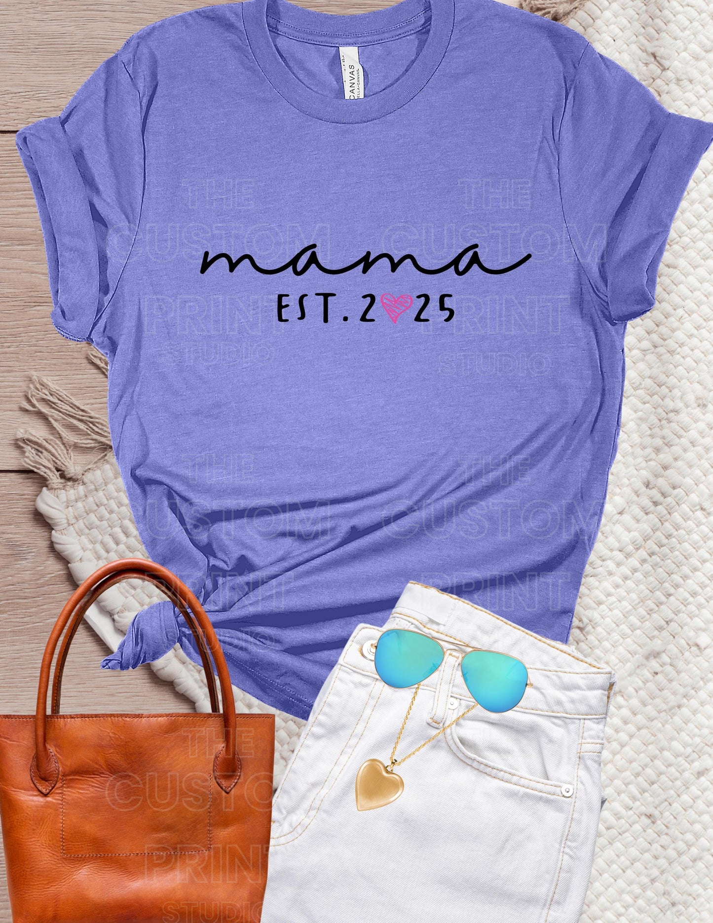 Custom Mama T-Shirt: Personalized Kid Name Sleeve, New Mom Gift Mother's Day Gift