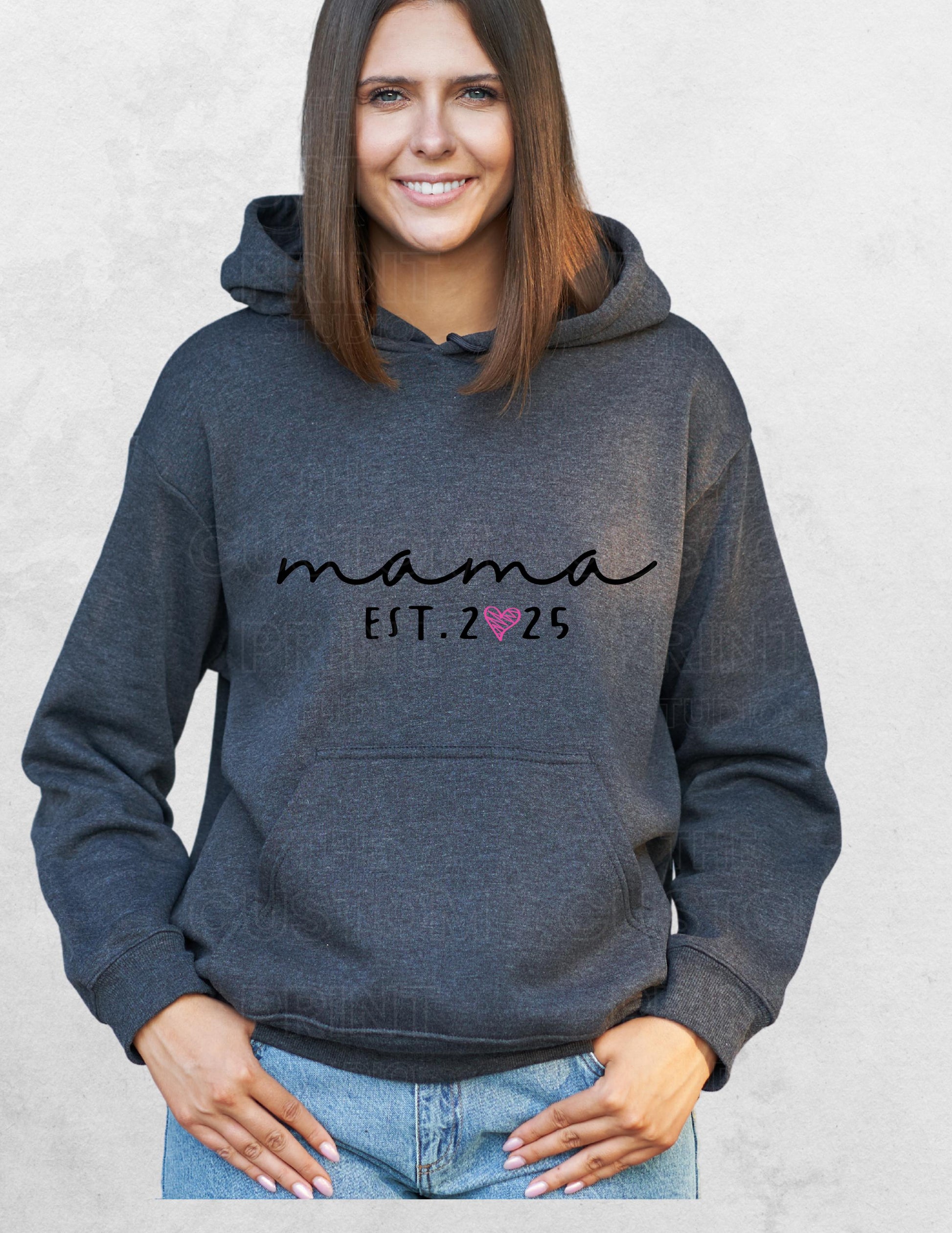 Personalized Mama Hoodie: Kid Name Sleeve, New Mom Gift