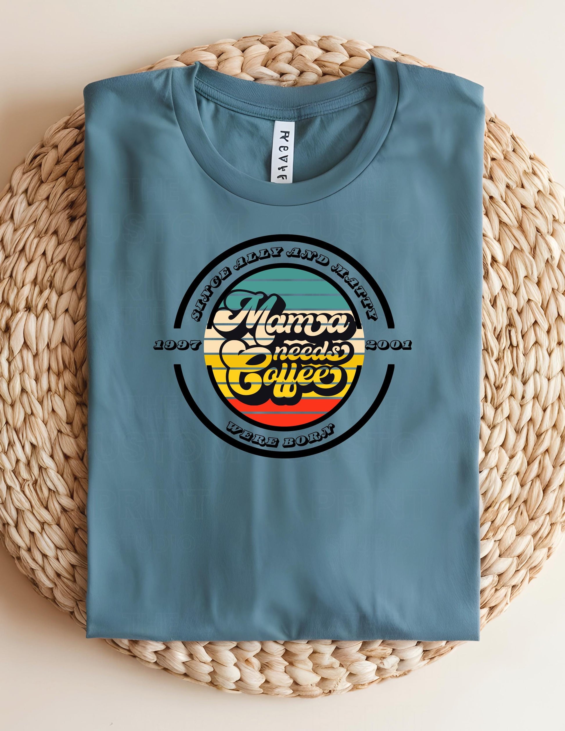Mama Needs Coffee T-Shirt: Retro Personalized Mom TeeValentines Day Gift