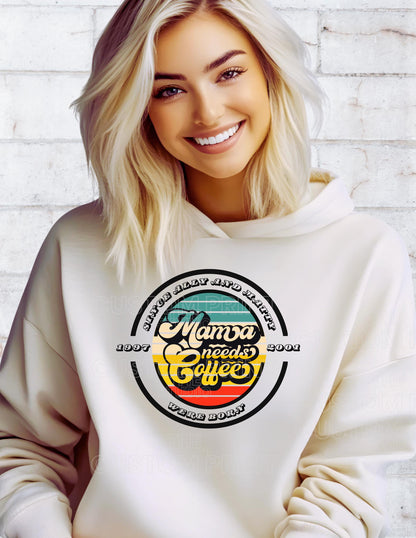 Retro Mama Bear Sweatshirt, Personalized Kids Names, Mother's Day Valentines Day Gift