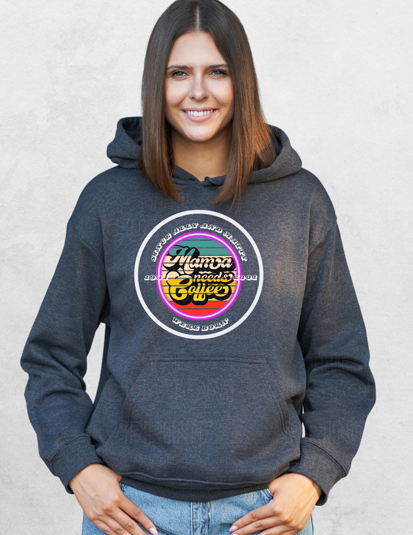Retro Mama Bear Sweatshirt, Personalized Kids Names, Mother's Day Valentines Day Gift