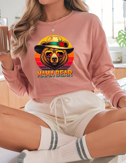 Retro Mama Bear Hoodie, Personalized Kids Names, Mother's Day Gift