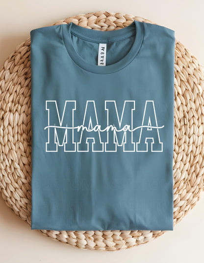 Custom Mama T-Shirt: Personalized Mom Shirt with Kid Name Sleeve Valentines Day Gift