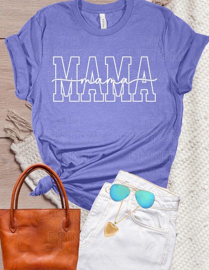 Custom Mama T-Shirt: Personalized Mom Shirt with Kid Name Sleeve Valentines Day Gift