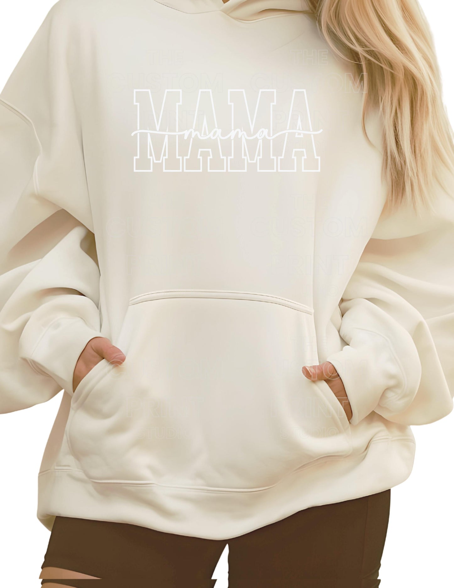Personalized Mama Hoodie: Custom Kid Name Sleeve, New Mom Gift Birthday Gift