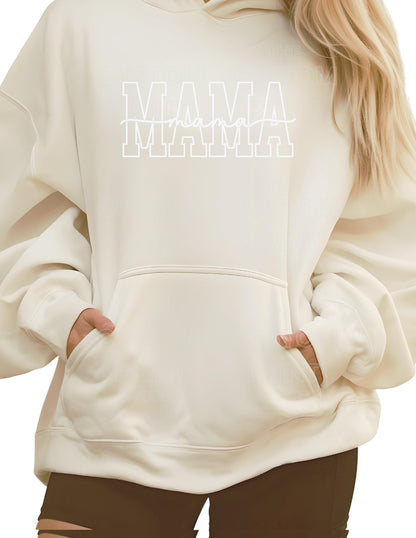 Personalized Mama Hoodie: Custom Kid Name Sleeve, New Mom Gift Birthday Gift