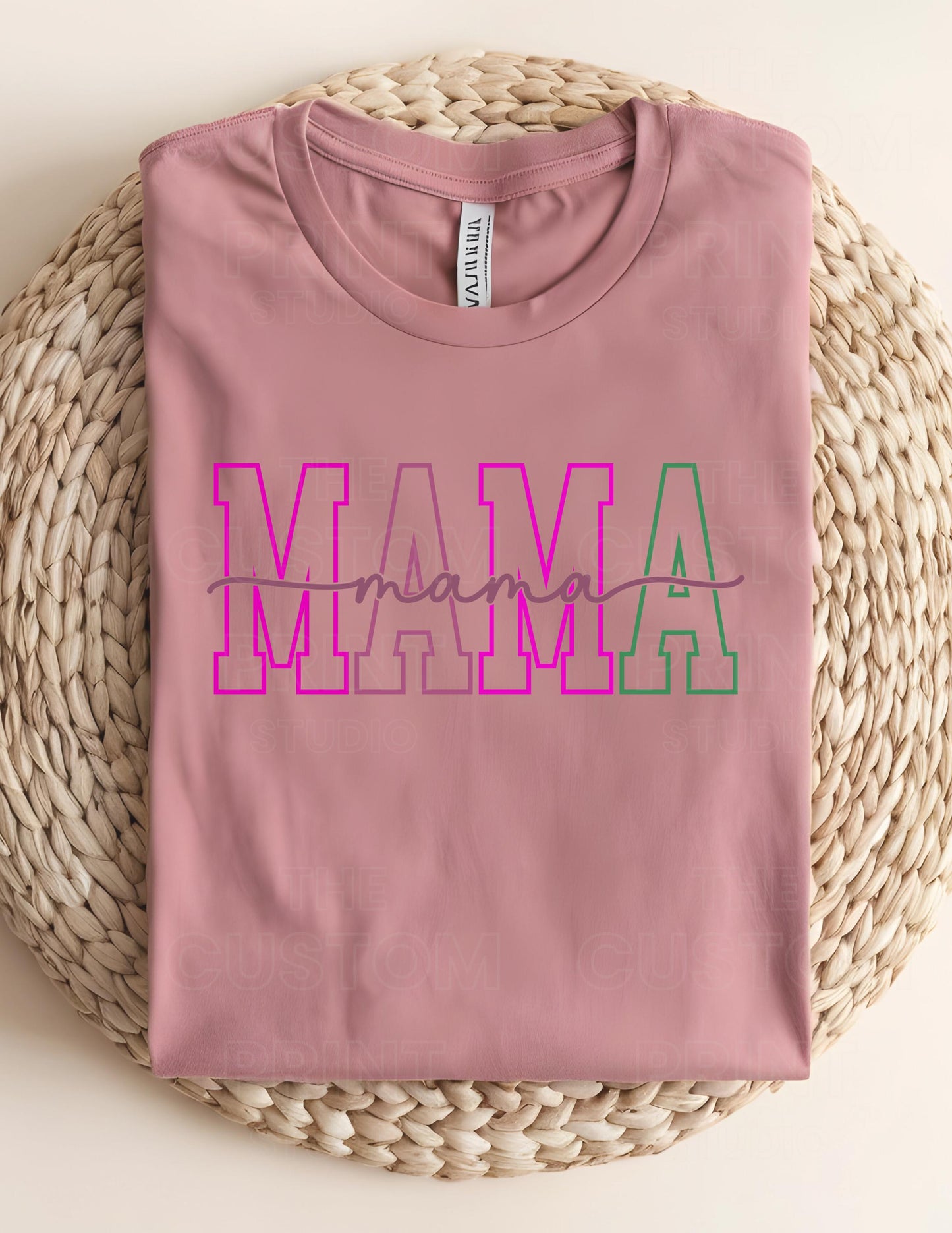 Custom Mama T-Shirt: Personalized Mom Shirt with Kid Name Valentines Day Gift