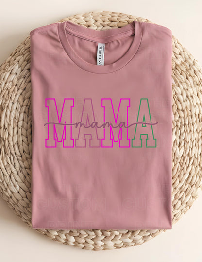 Custom Mama T-Shirt: Personalized Mom Shirt with Kid Name Valentines Day Gift
