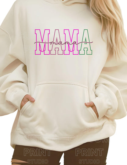 Custom Mama Hoodie: Personalized Kid Name Sleeve, New Mom Gift, Valentines Day Gift